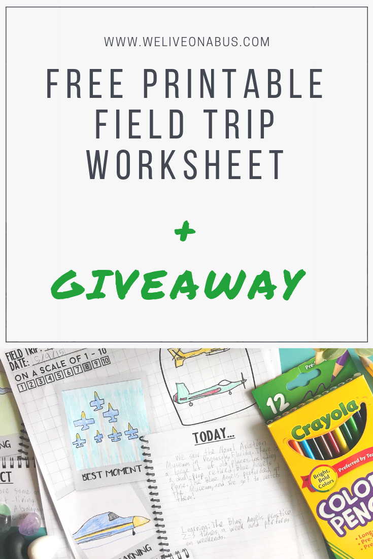 Free Field Trip Worksheet + Giveaway! | We Live on a Bus - We Live on a Bus